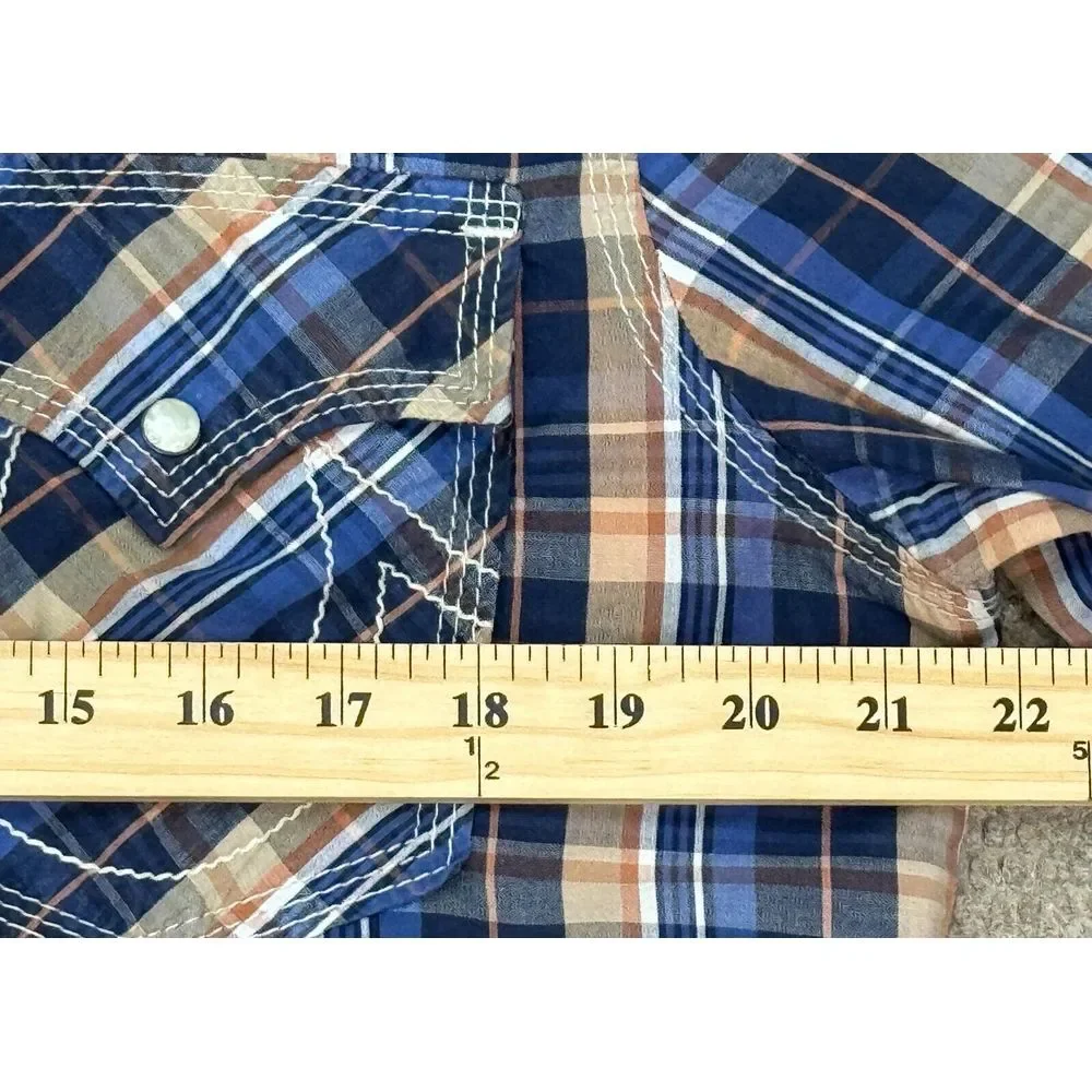 True Religion Men's Button Up Long Sleeve Snap Button Western Shirt‎ Size Large